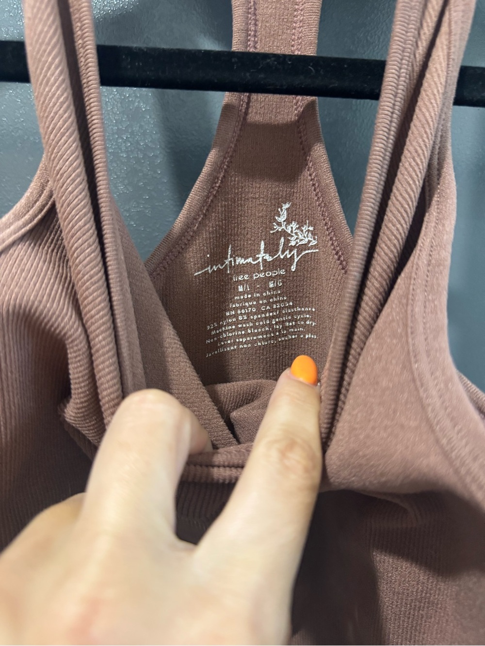 Free People Ribbed Racerback Tank - Mauve Pink - Picture 2 of 3